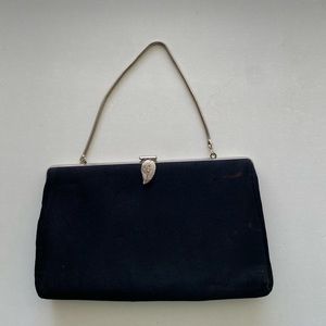 Vintage 1950s/1960s Black Handbag w/ Snake Chain